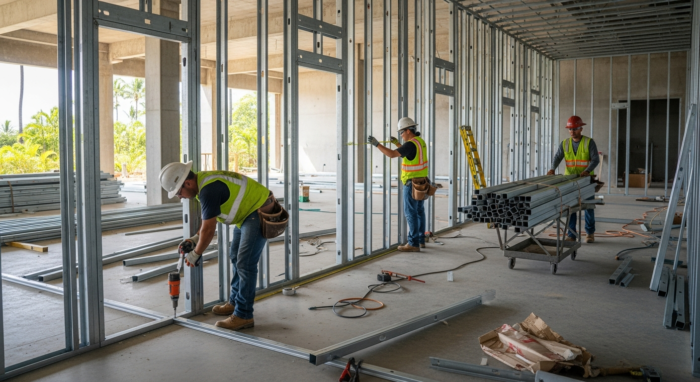 Metal Framing Drywall — Warrior Construction Hawaii