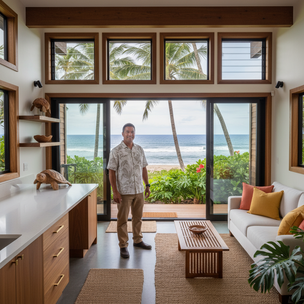 Finished adu builder in Lihue, Kaua'i