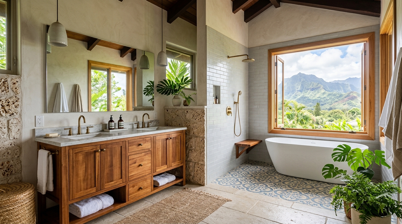 Bathroom Remodel in Hanalei — featured project by Warrior Construction Hawaii