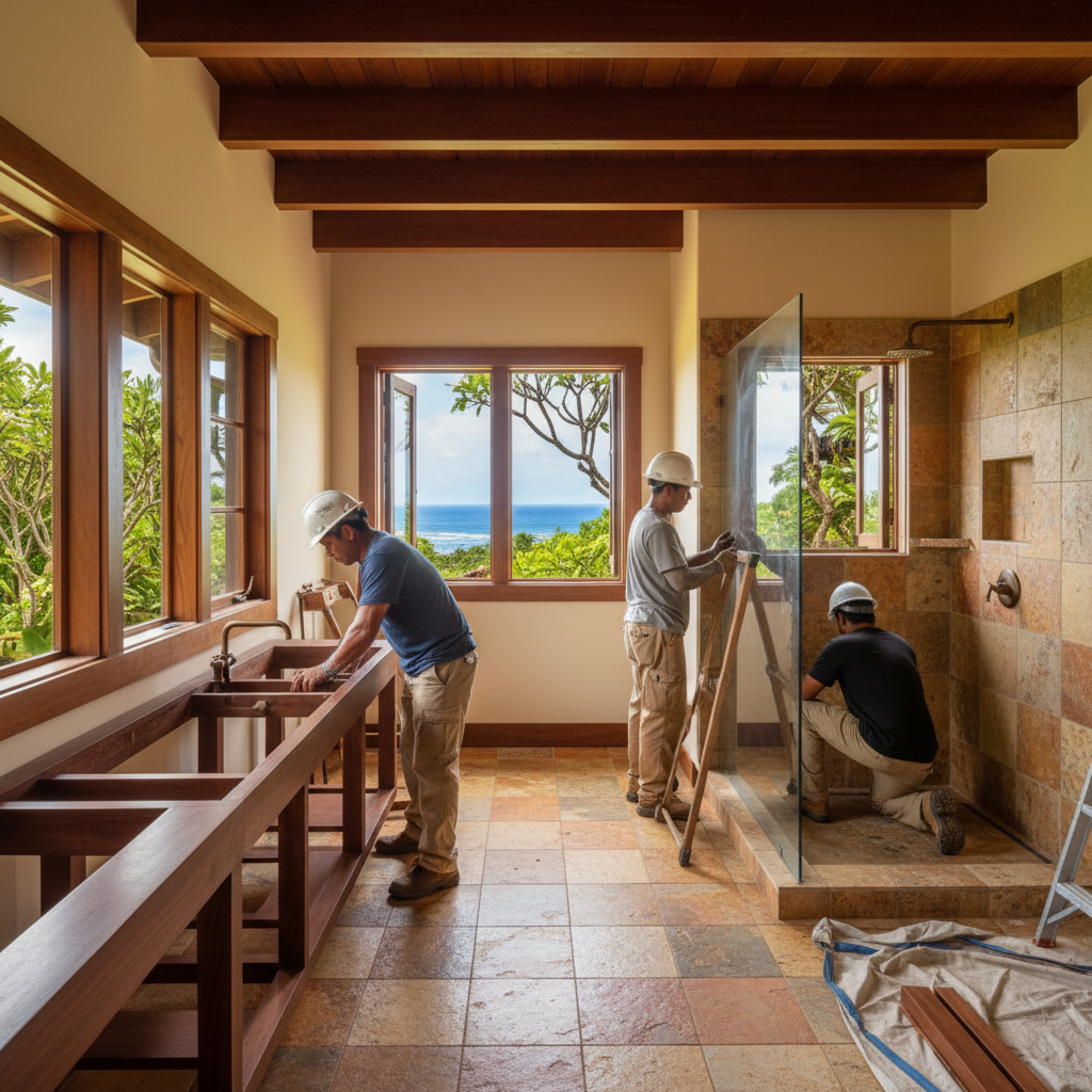 Bathroom Remodel project in Hanalei - Warrior Construction Hawaii