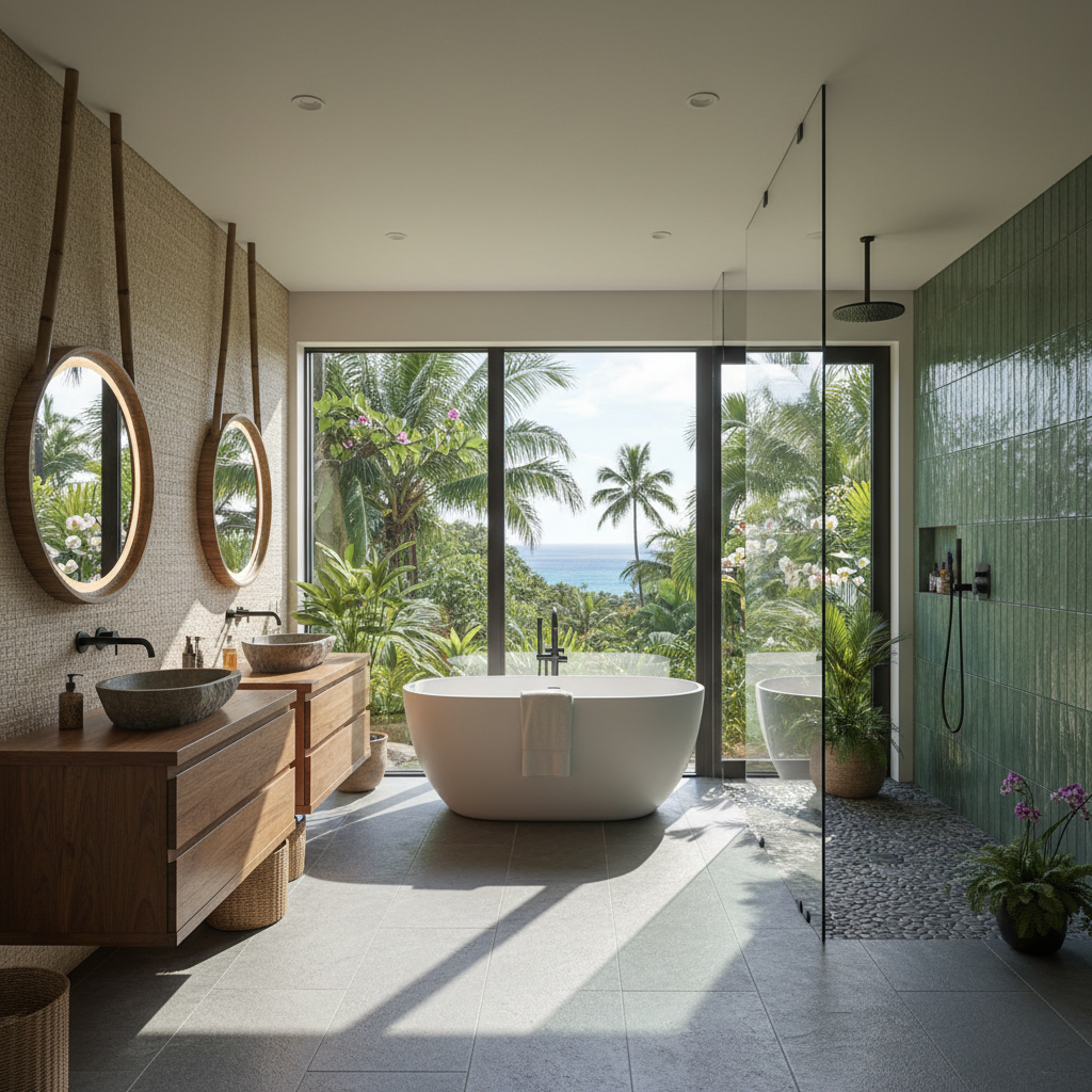 Finished bathroom remodel in Hanalei, Kaua'i