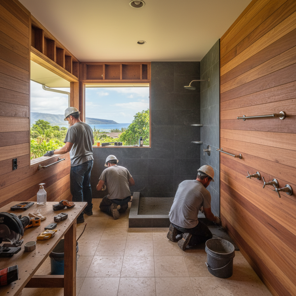 Bathroom Remodel project in Hawaii Kai - Warrior Construction Hawaii