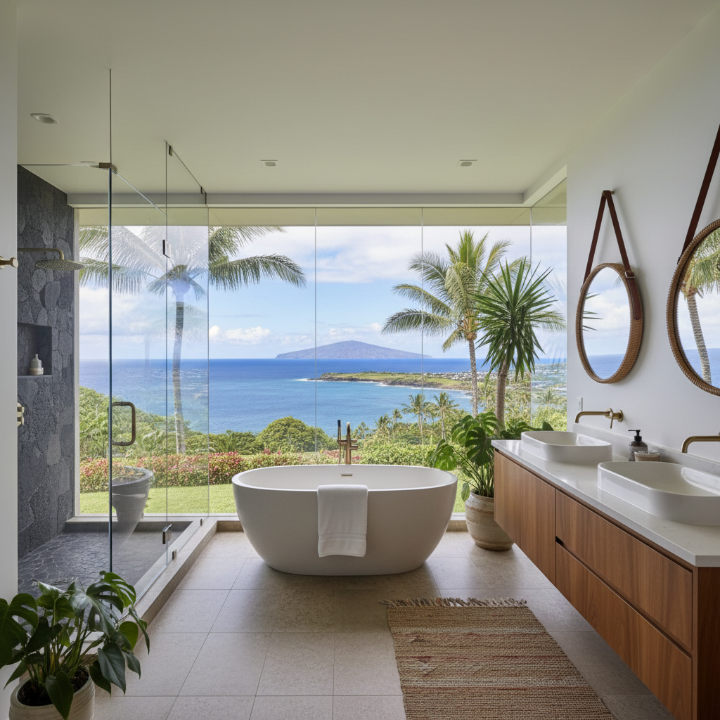 Finished bathroom remodel in Hawaii Kai, O'ahu