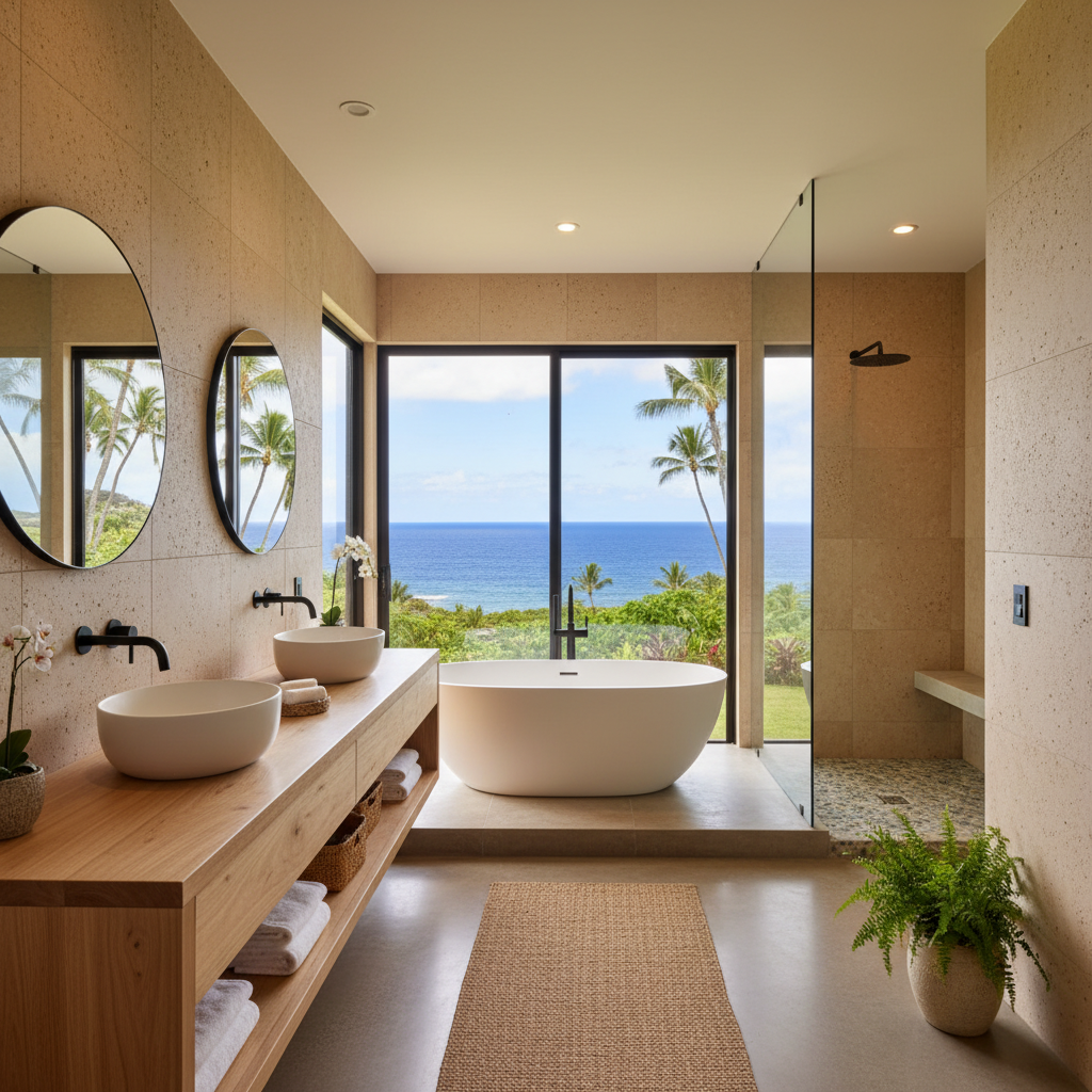 Finished bathroom remodel in Kahului, Maui