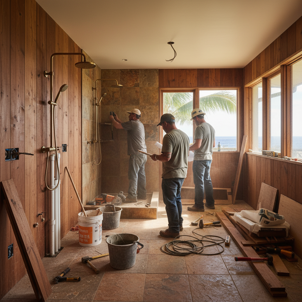 Bathroom Remodel project in Kailua - Warrior Construction Hawaii
