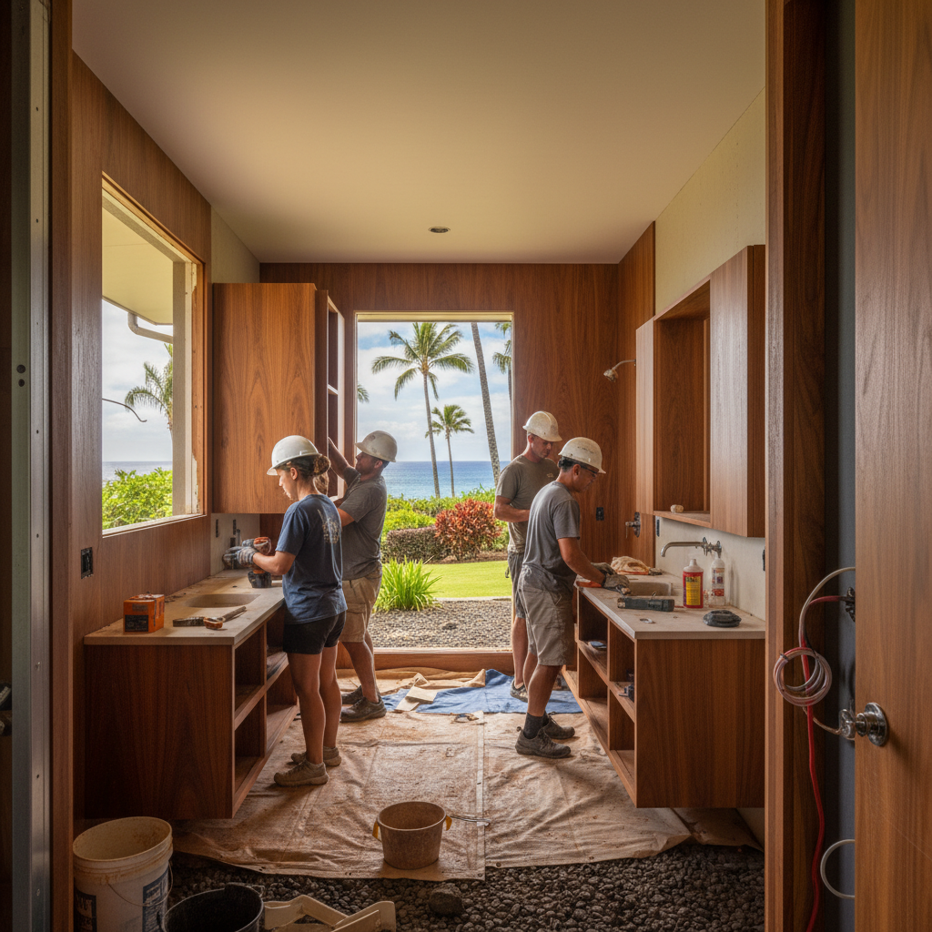 Bathroom Remodel project in Kailua-Kona - Warrior Construction Hawaii