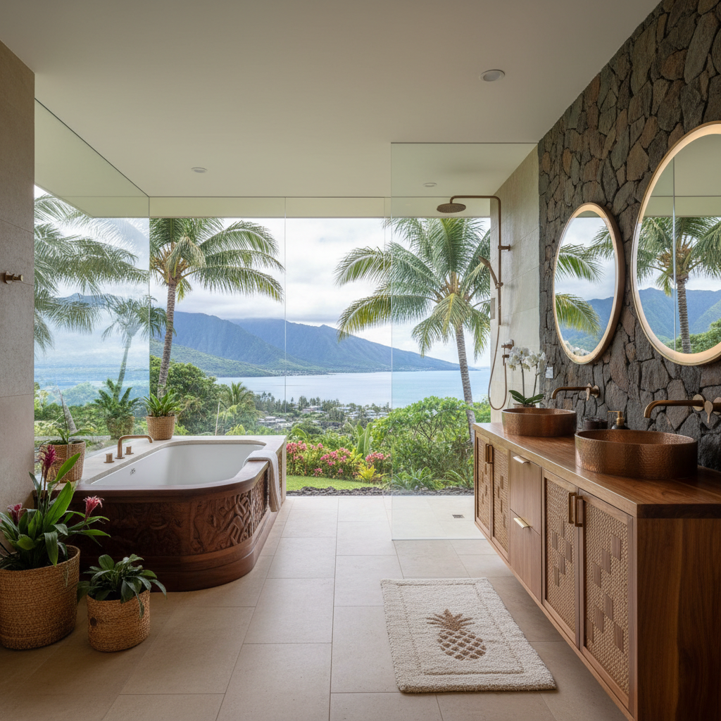 Finished bathroom remodel in Kaneohe, O'ahu
