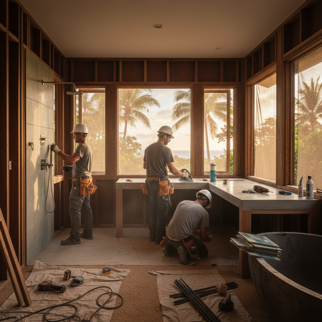 Bathroom Remodel project in Kapa'a - Warrior Construction Hawaii