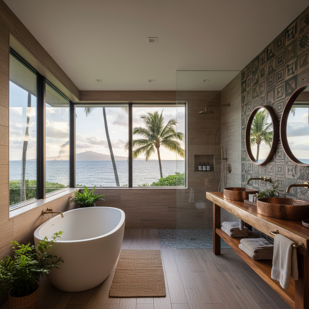Finished bathroom remodel in Kapa'a, Kaua'i