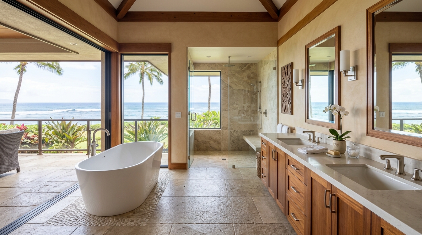 Bathroom Remodel in Kapalua — featured project by Warrior Construction Hawaii