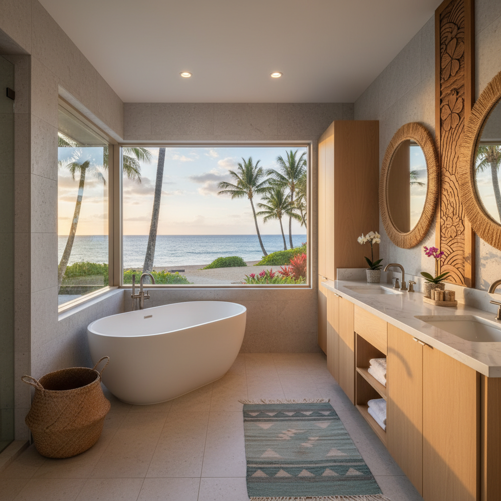 Finished bathroom remodel in Kapolei, O'ahu