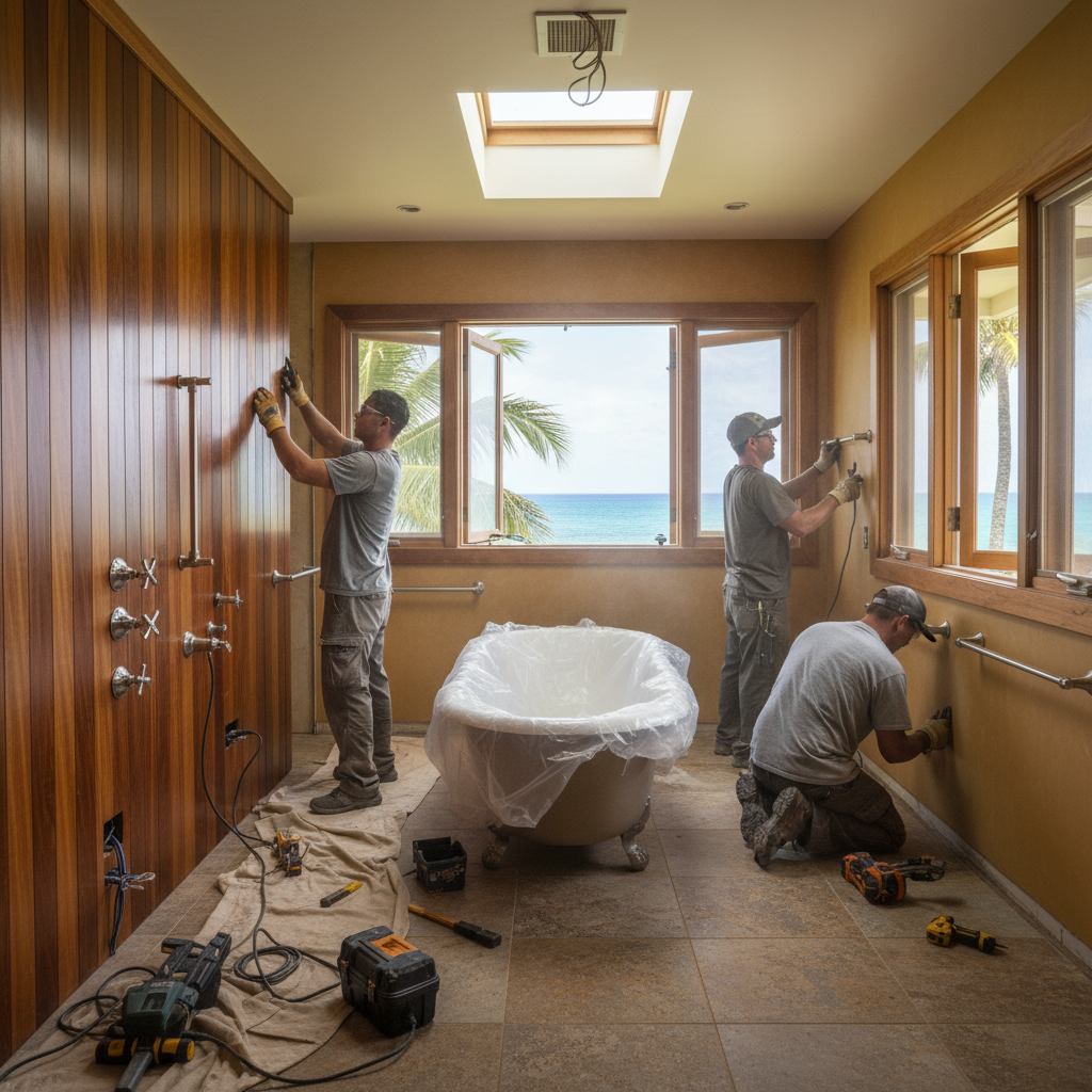 Bathroom Remodel project in Kaunakakai - Warrior Construction Hawaii