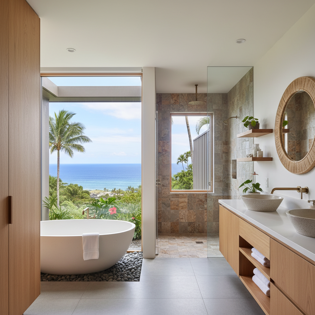 Finished bathroom remodel in Kihei, Maui