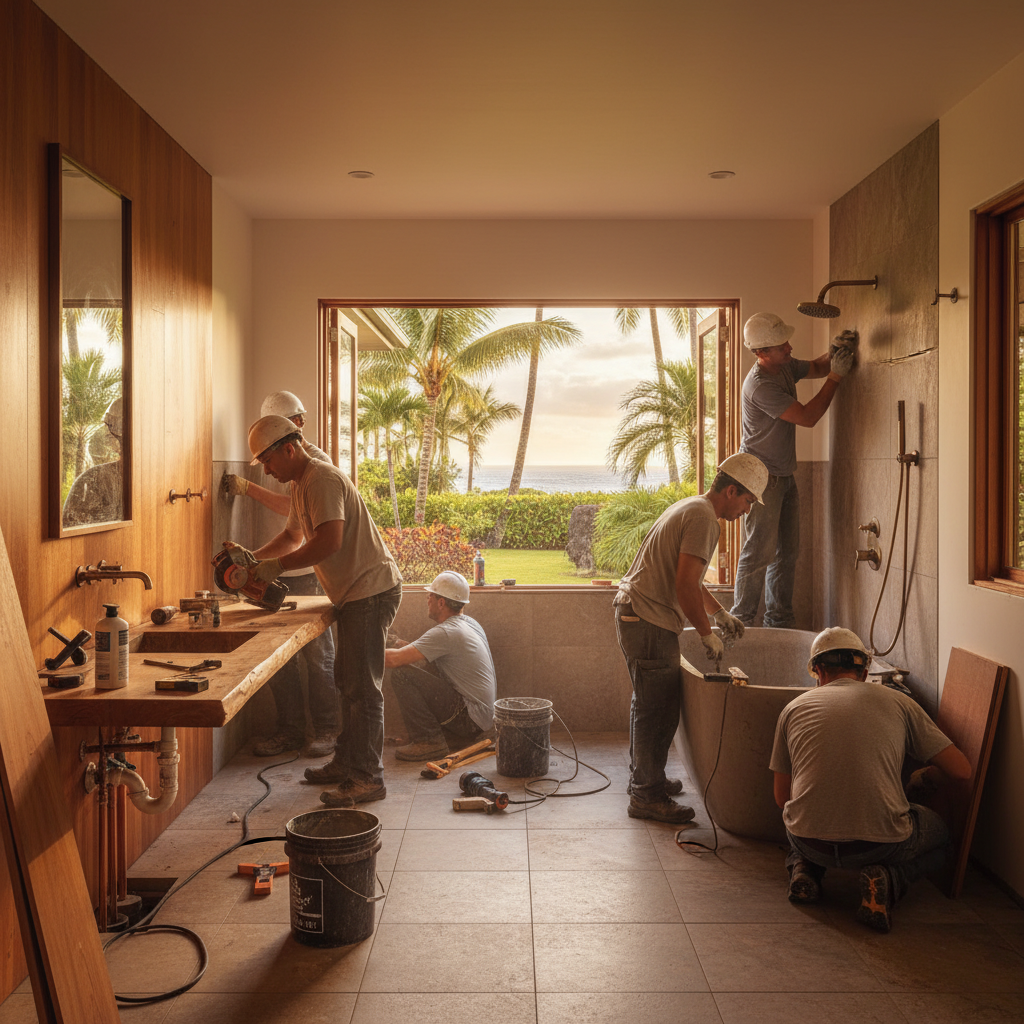 Bathroom Remodel project in Lahaina - Warrior Construction Hawaii
