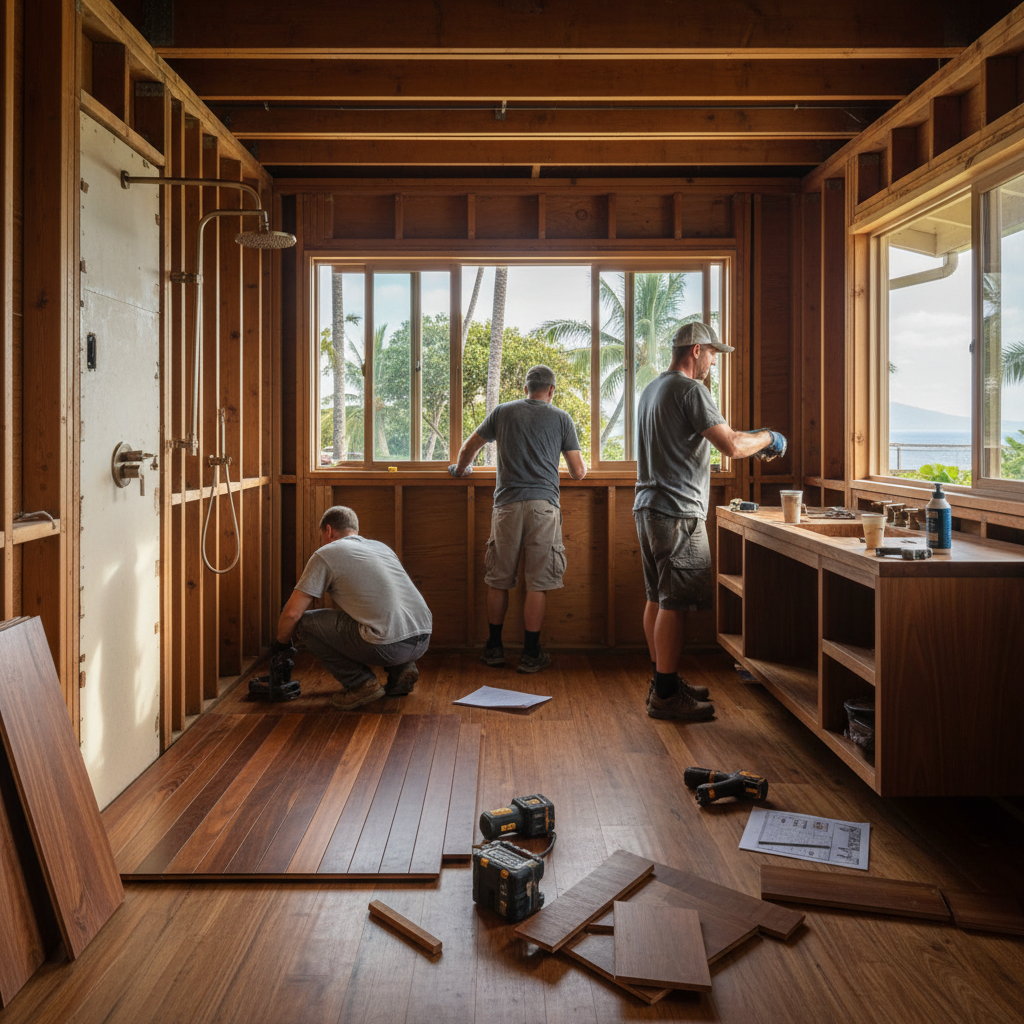 Bathroom Remodel project in Lanai City - Warrior Construction Hawaii