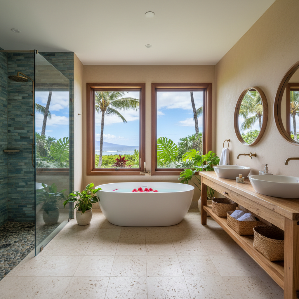 Finished bathroom remodel in Lihue, Kaua'i