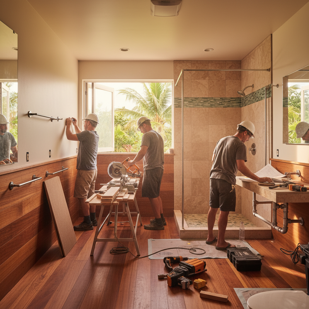 Bathroom Remodel project in Makawao - Warrior Construction Hawaii