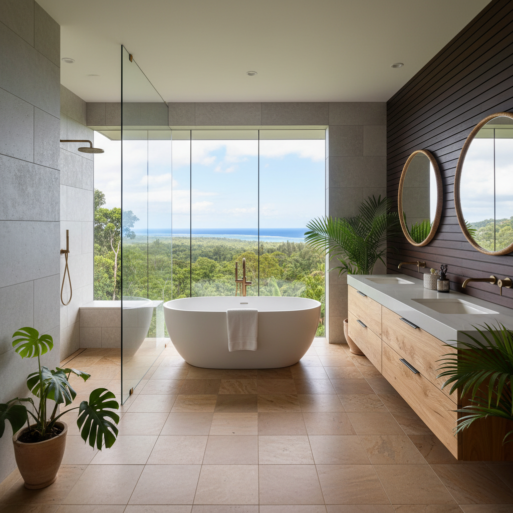 Finished bathroom remodel in Mililani, O'ahu