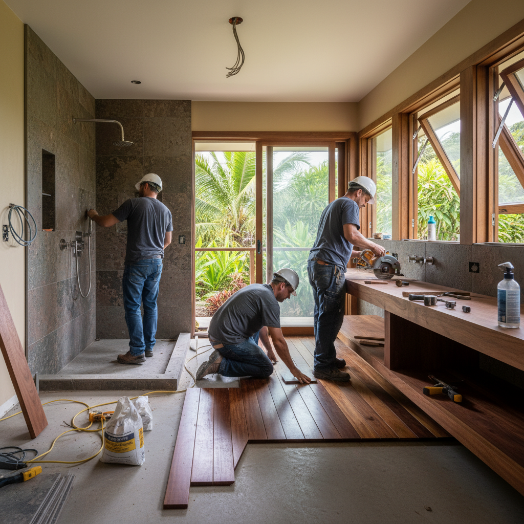 Bathroom Remodel project in Pahoa - Warrior Construction Hawaii
