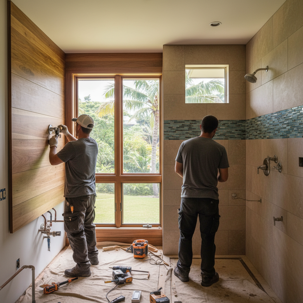 Bathroom Remodel project in Princeville - Warrior Construction Hawaii