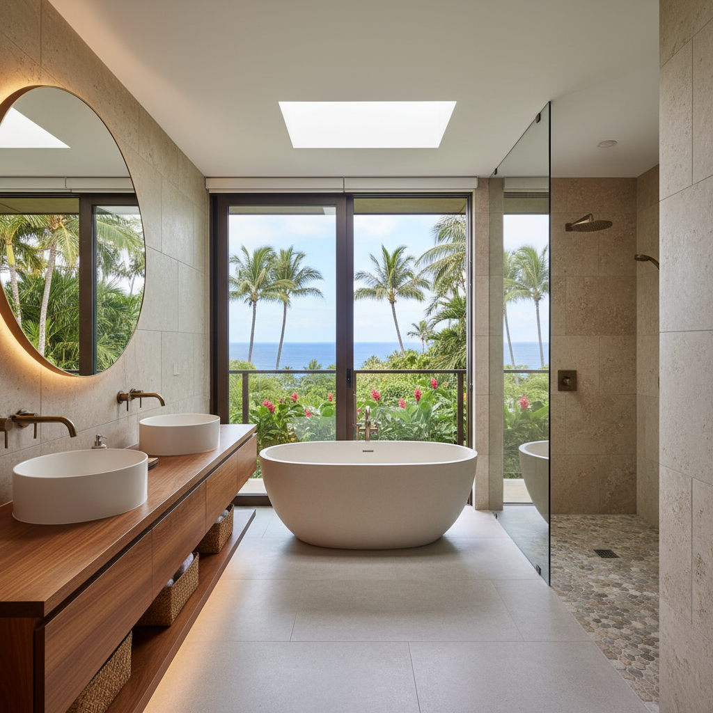 Finished bathroom remodel in Princeville, Kaua'i