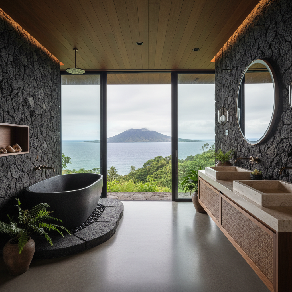 Finished bathroom remodel in Volcano, Hawai'i (Big Island)