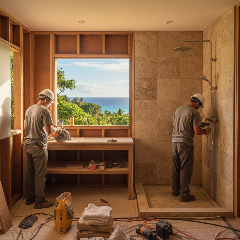 Bathroom Remodel project in Wailuku - Warrior Construction Hawaii