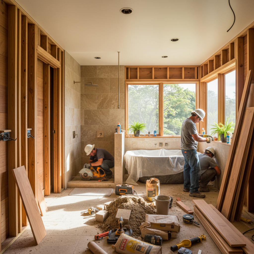 Bathroom Remodel project in Waimea - Warrior Construction Hawaii