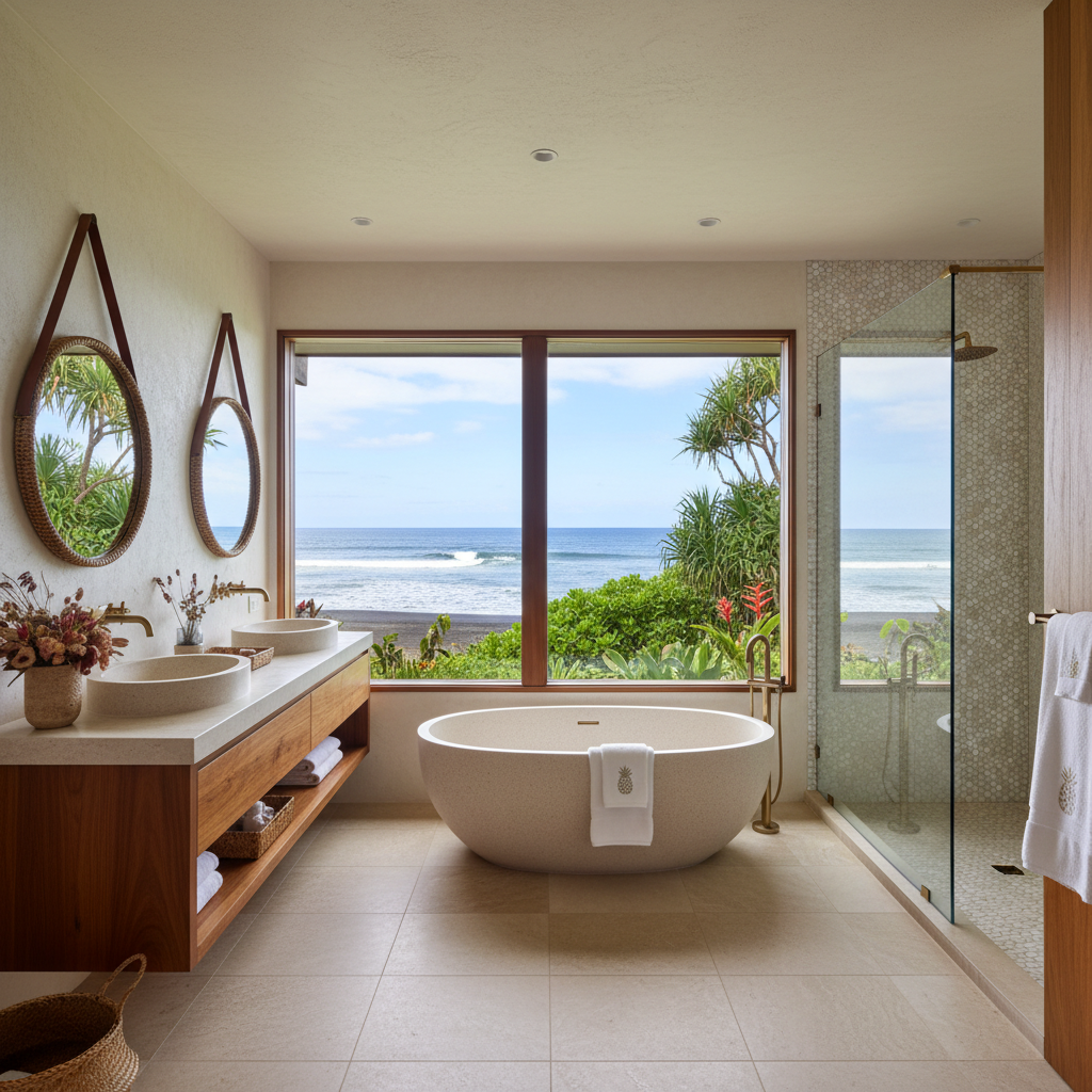 Finished bathroom remodel in Waimea, Hawai'i (Big Island)