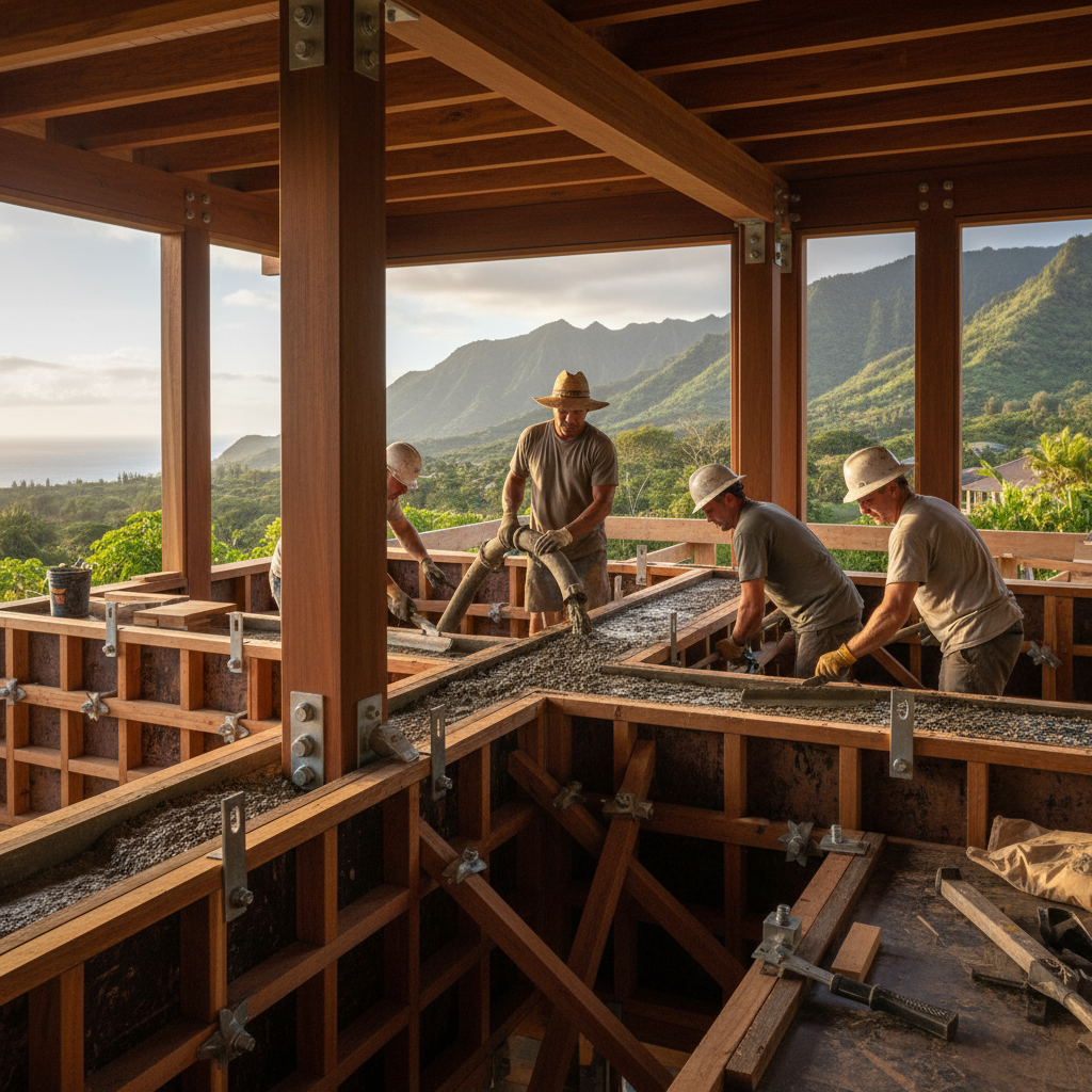 Concrete Contractor project in Hanalei - Warrior Construction Hawaii