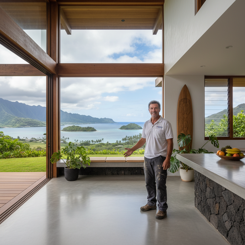 Finished concrete contractor in Kaneohe, O'ahu