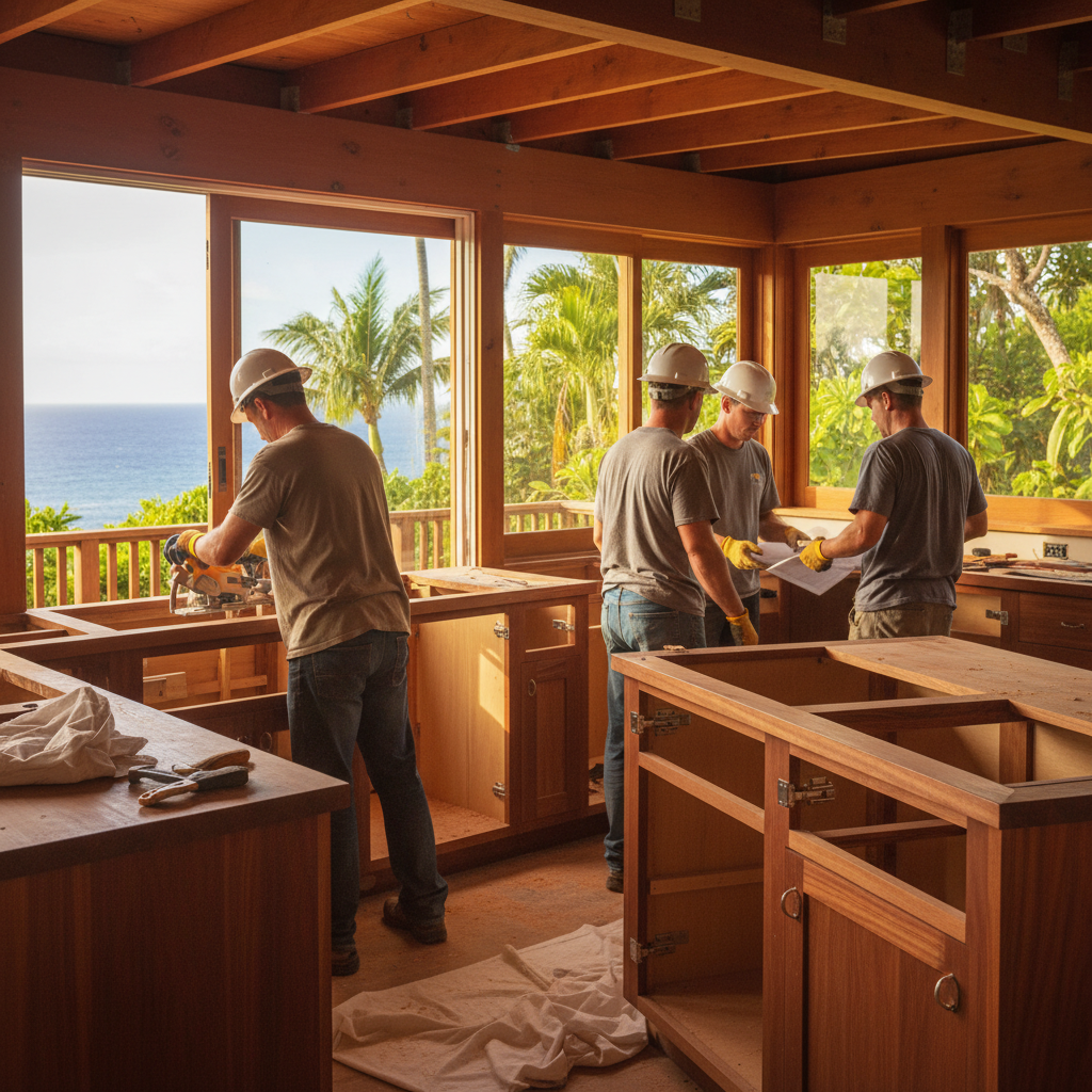 Kitchen Remodel project in Hana - Warrior Construction Hawaii