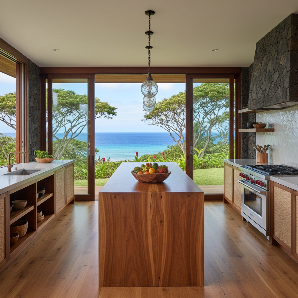 Finished kitchen remodel in Hana, Maui