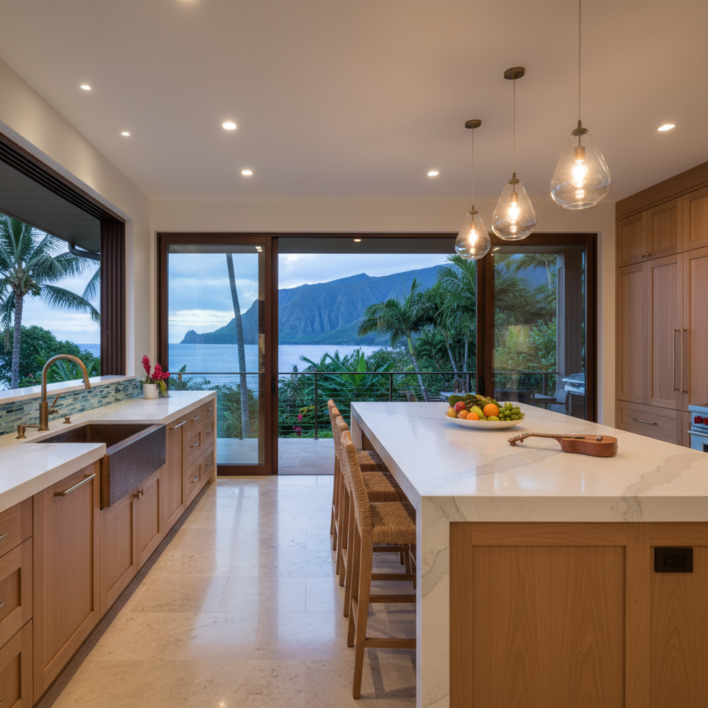 Finished kitchen remodel in Hanalei, Kaua'i
