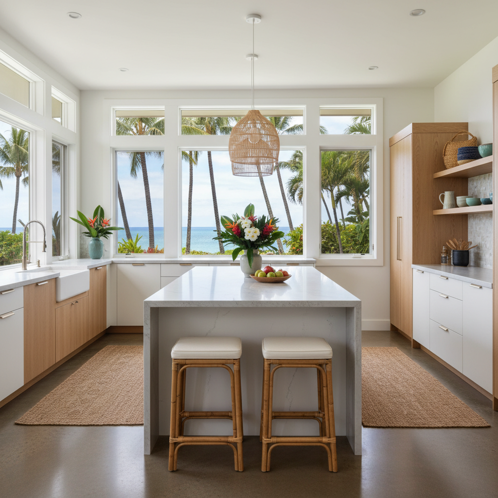 Finished kitchen remodel in Kailua, Oahu