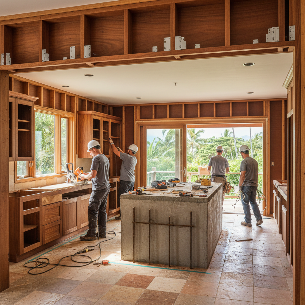 Kitchen Remodel project in Kapa'a - Warrior Construction Hawaii