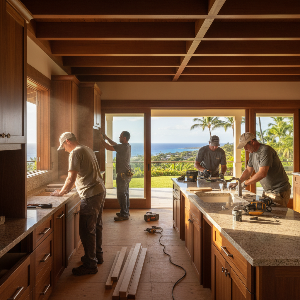 Kitchen Remodel project in Kapalua - Warrior Construction Hawaii