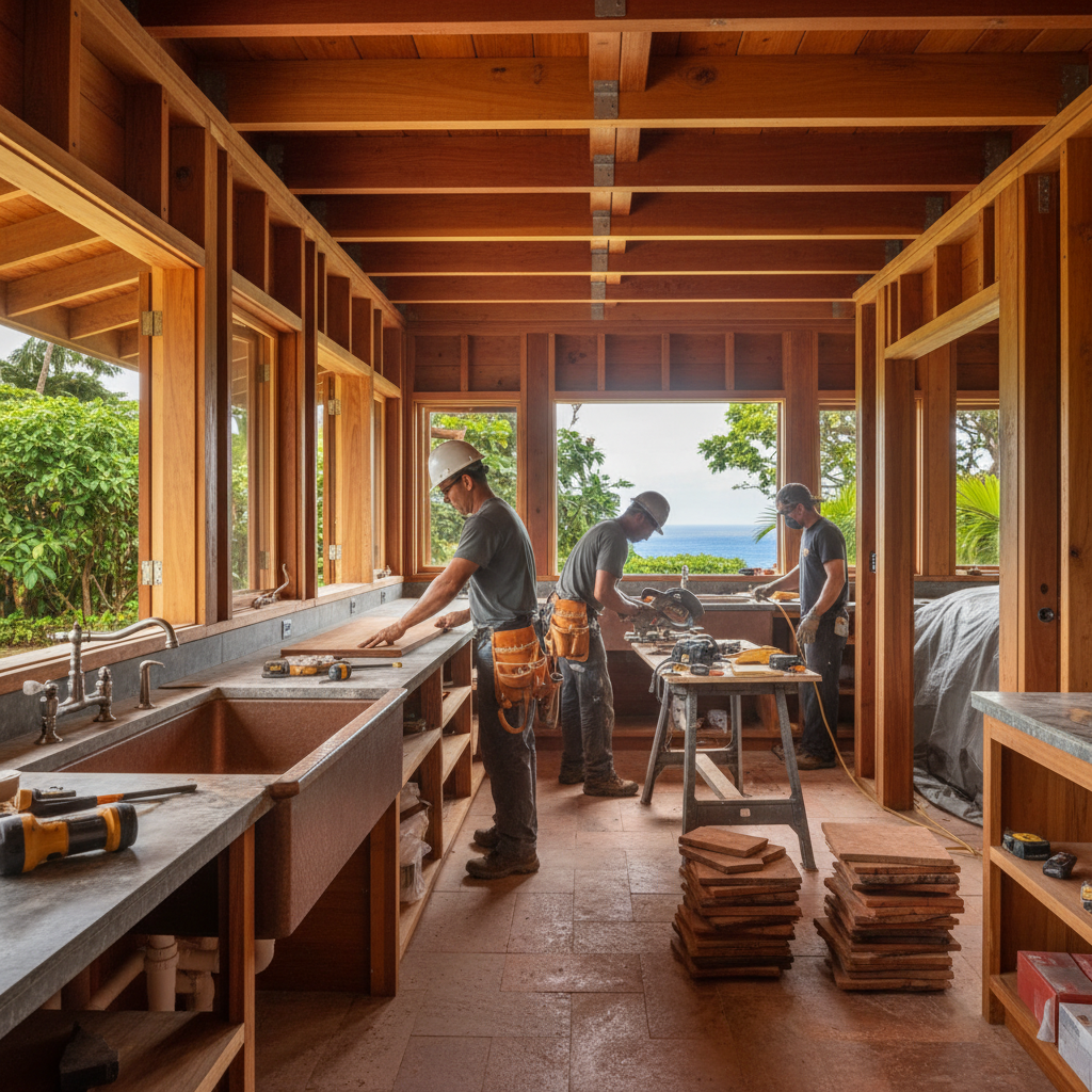 Kitchen Remodel project in Kaunakakai - Warrior Construction Hawaii