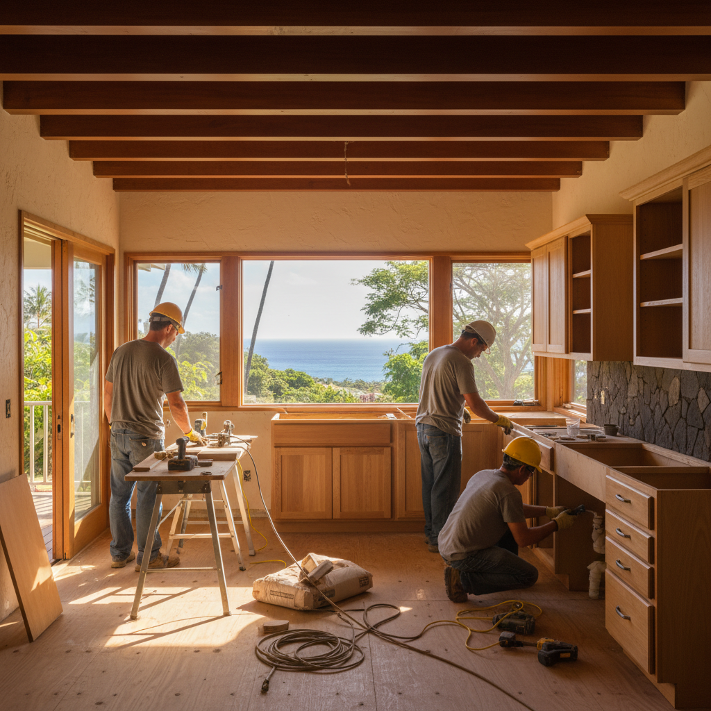 Kitchen Remodel project in Lanai City - Warrior Construction Hawaii