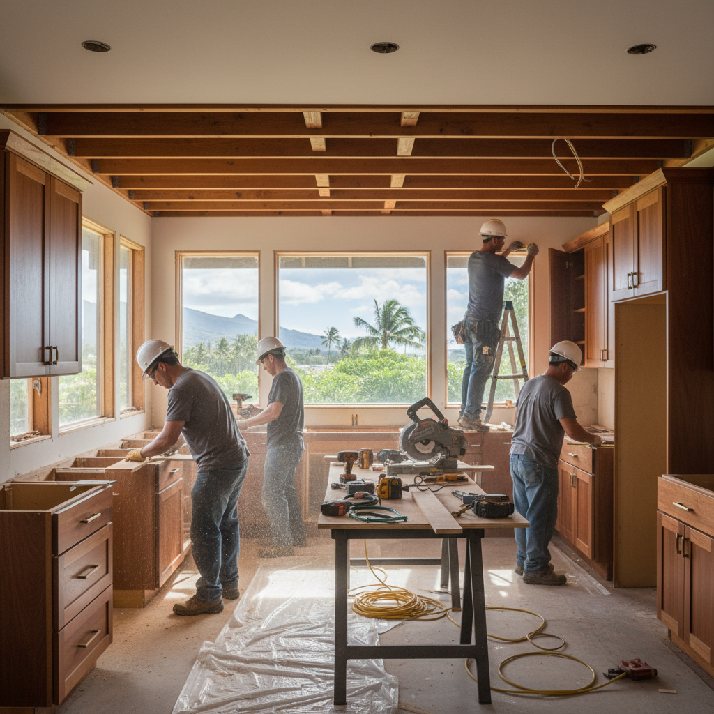 Kitchen Remodel project in Lihue - Warrior Construction Hawaii