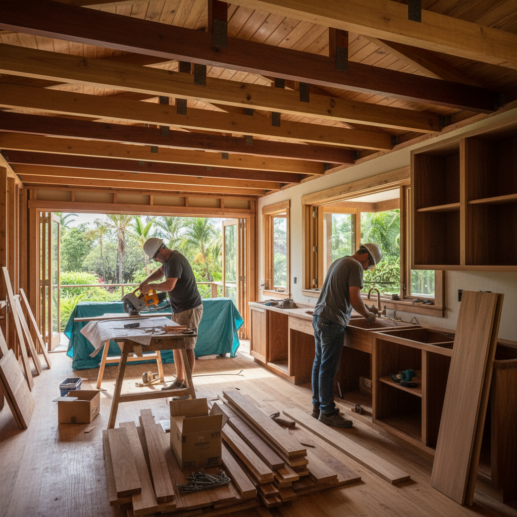 Kitchen Remodel project in Po'ipu - Warrior Construction Hawaii