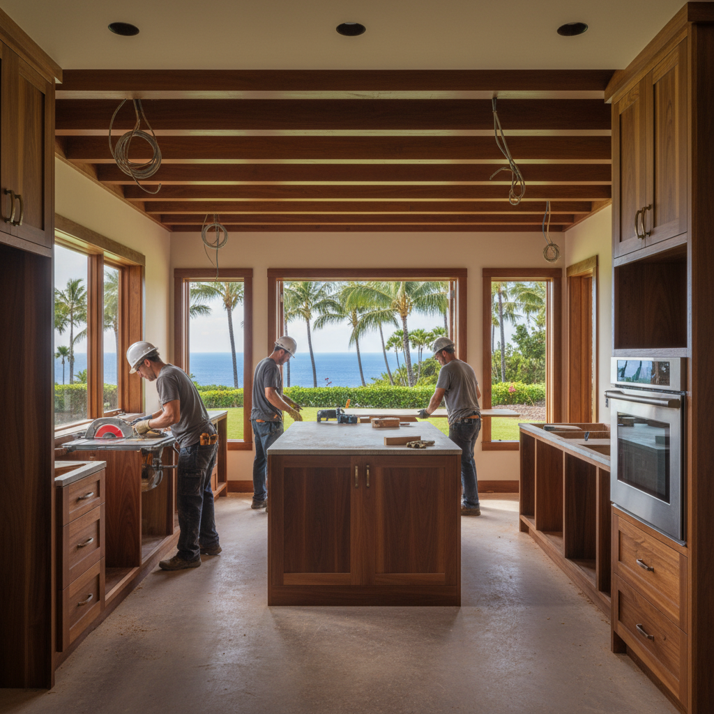 Kitchen Remodel project in Princeville - Warrior Construction Hawaii