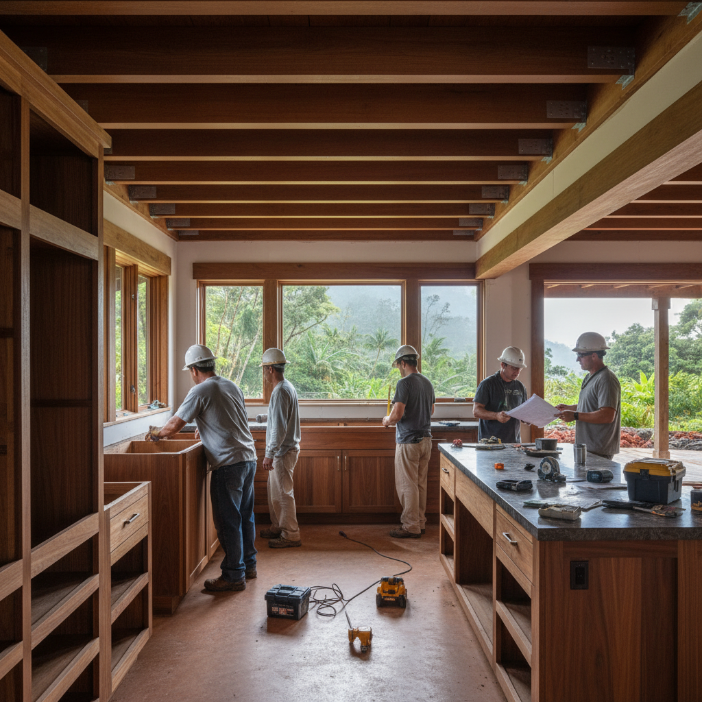 Kitchen Remodel project in Volcano - Warrior Construction Hawaii