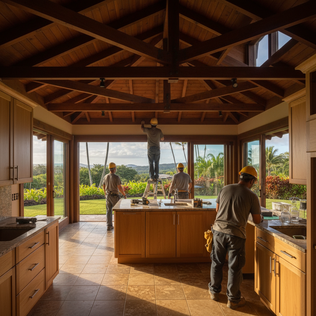 Kitchen Remodel project in Waimea - Warrior Construction Hawaii