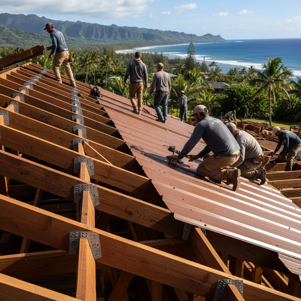 Roofing Contractor project in Kapa'a - Warrior Construction Hawaii