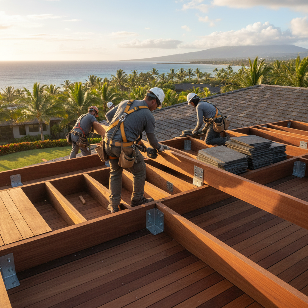 Roofing Contractor project in Kapalua - Warrior Construction Hawaii